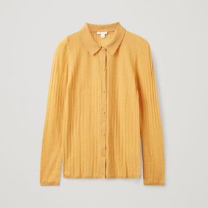 COS Merino Wool Transparent Knotted Top in X-Small Yellow